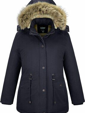 Cozy Plus Size Women's Winter Coat with Hood - Sherpa Lined, Warm & Stylish